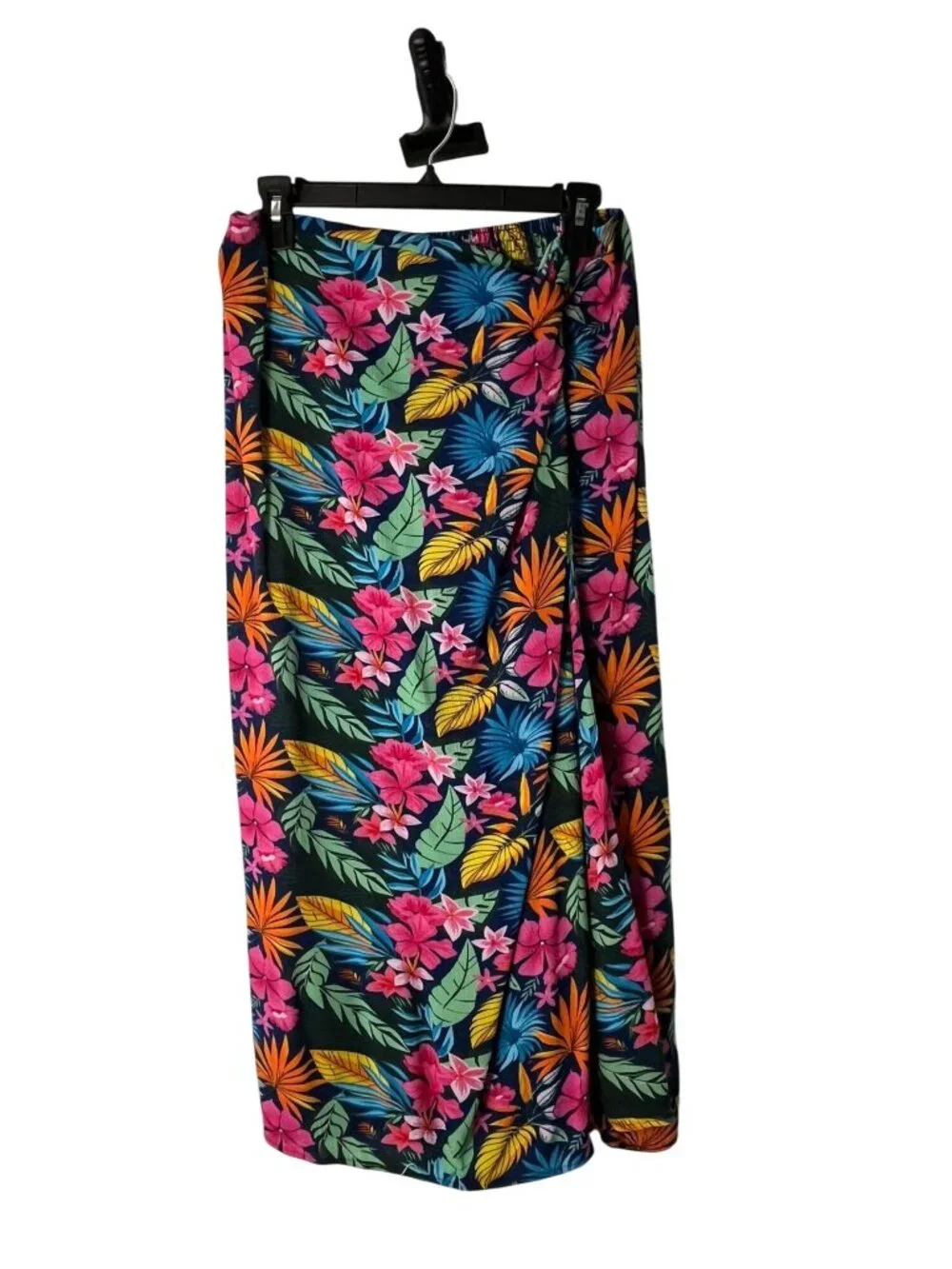 Serra Women’s M Tropical Floral Swim Cover-Up Skirt Twist Front Used Pull-On